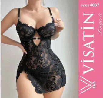 Çiçek Desen Fantezi Gecelik Elbise